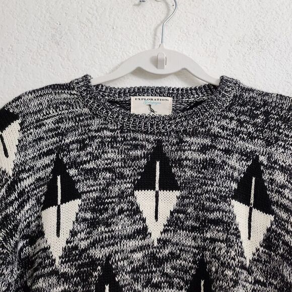 Gant By Michael‎ Bastian Sweater Mens Medium Gray Black Marled Knit Crewneck - Picture 3 of 8